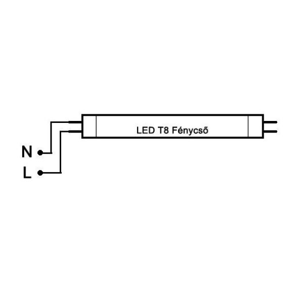 LED fénycső T8 10W 600mm meleg természetes alu-plastic