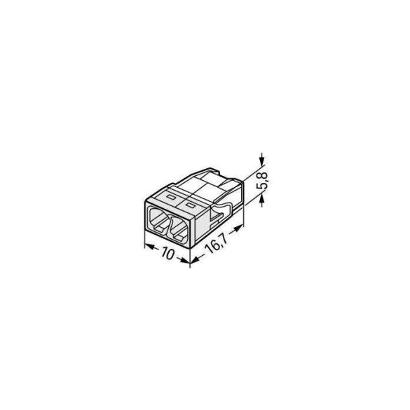 WAGO 2273-202 Vezeték összekötő 2x0-2,5mm2 átlátszó 24A fehér 100db-os csomag