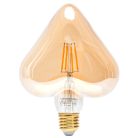 Aigostar LED Filament izzó E27 4W 2200K Szív formájú Borostyán búrával