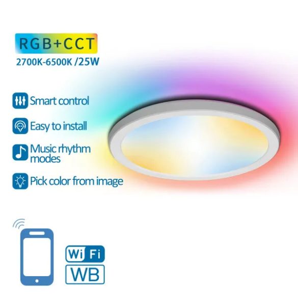 Aigostar LED Smart Mennyezeti lámpa 25W RGB+CCT