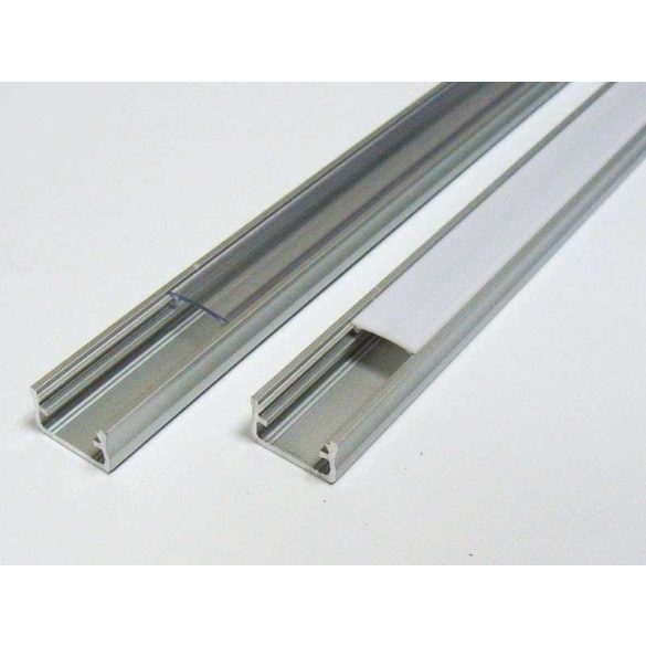 Led profil led szalagokhoz Standard ezüst 1 méteres alumínium