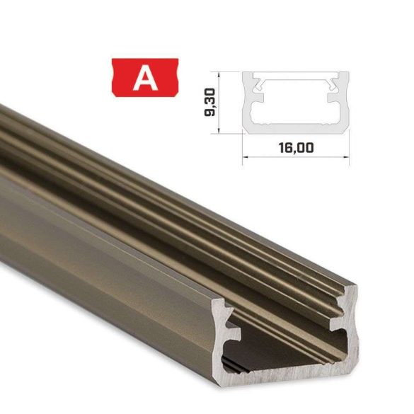 LED Alumínium Profil Standard [A] Bronz 3 méter