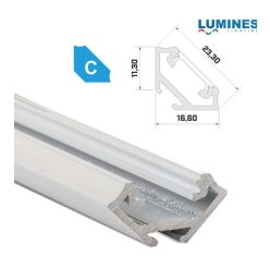 Led profil led szalagokhoz Sarokba rögzíthető fehér 1 méteres alumínium