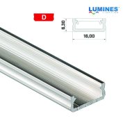   LED Alumínium Profil Általános U alakú [D] Natúr 1 méter