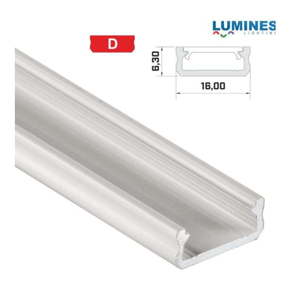 LED Alumínium Profil Általános U alakú [D] Fehér 3 méter