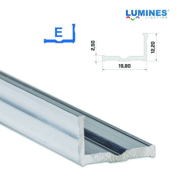 LED Alumínium Profil Széles L alakú [E] Natúr 3 méter