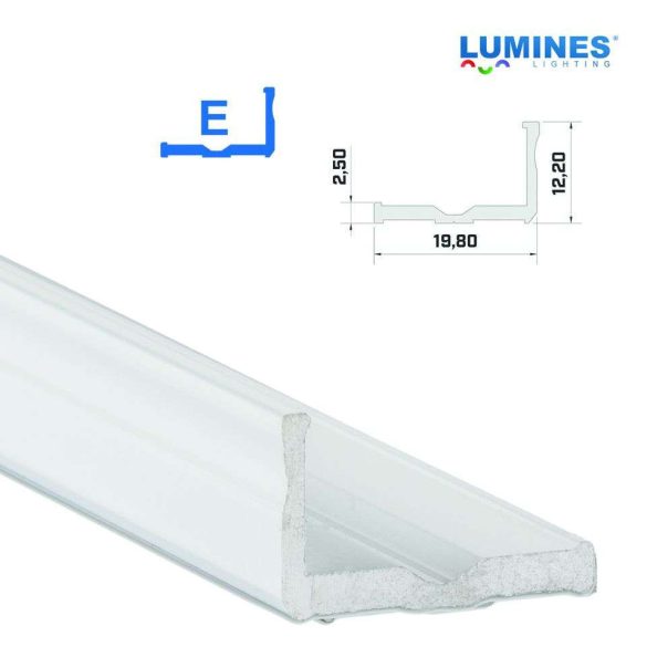 LED Alumínium Profil Széles L alakú [E] Fehér 3 méter