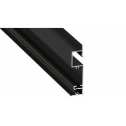 LED Alumínium Profil FLARO Fekete 3 méter