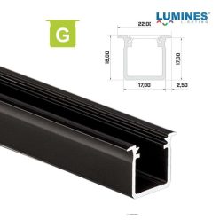 Led profil led szalagokhoz Beépíthető Mély fekete 1 méteres alumínium
