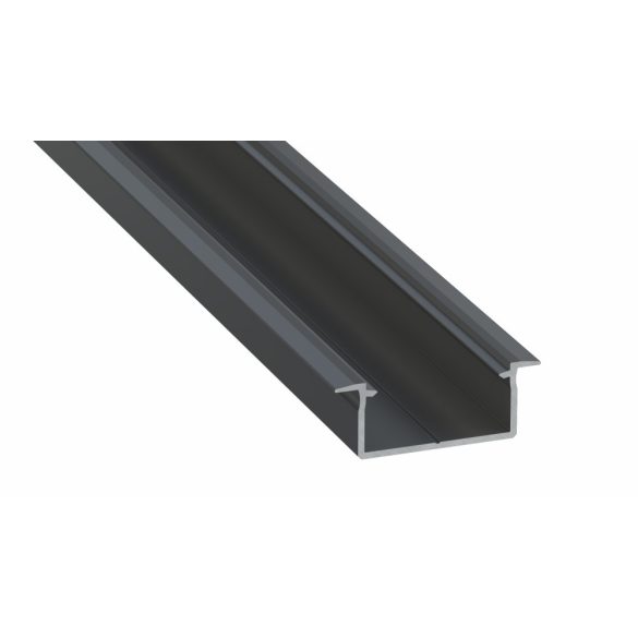 LED Alumínium Profil Beépíthető [GEMI] Fekete 3 méter