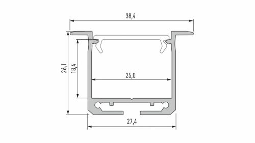 LED Alumínium Profil INDILEDA Fekete 1 méter