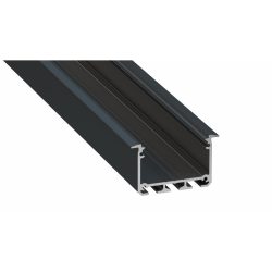   LED Alumínium Profil INSO Beépíthető Széles Mély Fekete 1 méter
