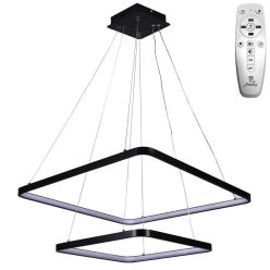   NEDES LED függeszthető mennyezeti lámpa 90W fekete kerettel színhőmérséklet és fényerőszabályzással