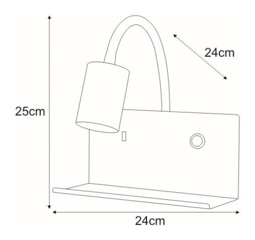 KAJA SET A fekete színű fali lámpa USB csatlakozóval