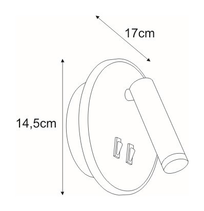 KAJA SET B fekete színű 8W+1W fali lámpa