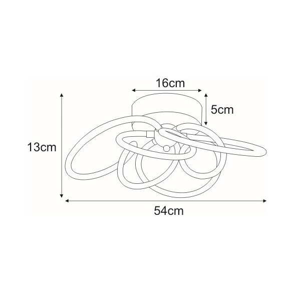 KAJA ALOR króm színű 60W mennyezeti lámpa