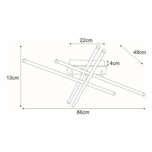 KAJA ALIN A króm színű 48W mennyezeti lámpa