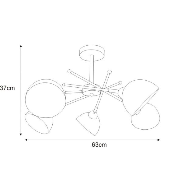 KAJA HORNET B-5 króm színű mennyezeti lámpa