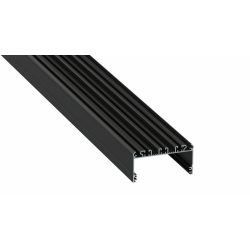 LED Alumínium Profil LARGO Fekete 1 méter