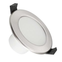   NEDES LED beépíthető lámpa kerek ezüst keret 7W meleg fehér IP44 (furat:75 mm)