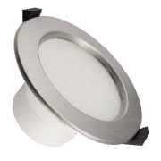   NEDES LED beépíthető lámpa kerek ezüst keret 10W természetes fehér IP44 (furat:90 mm)