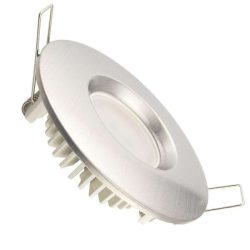   NEDES LED beépíthető lámpa kerek ezüst keret 7W természetes fehér IP44 (furat:70 mm)