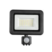   Nedes Led Reflektor 30W 4000K IP65 Fekete Mozgásérzékelővel