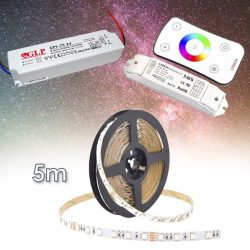   LLH 5m-es RGB Led szalag csomag Távirányítós vezérléssel és tápegységgel
