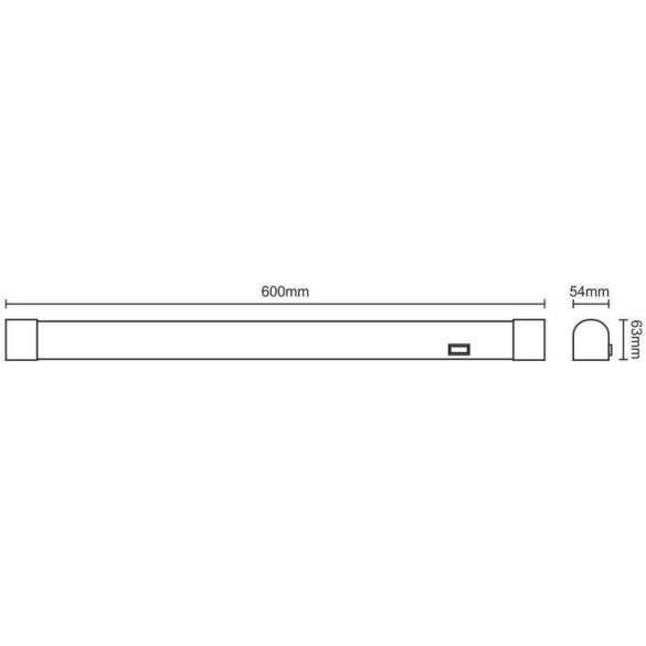 NEDES LED bútorvilágítás 60cm fehér 15W természetes fehér IP44 5,4cm széles