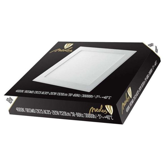 NEDES beépíthető mini led panel négyszögletes 18W természetes fehér - külső táppal