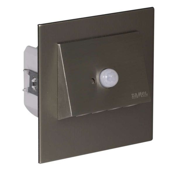 ZAMEL LEDES  Lépcső lámpa Beépíthető NAVI 230V Inox keret Meleg fehér Beépített érzékelővel