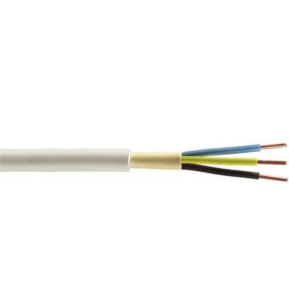 MBCu 3x2,5 mm2 tömör réz erű kábel, gumi alapú övréteg, PVC szigetelés.