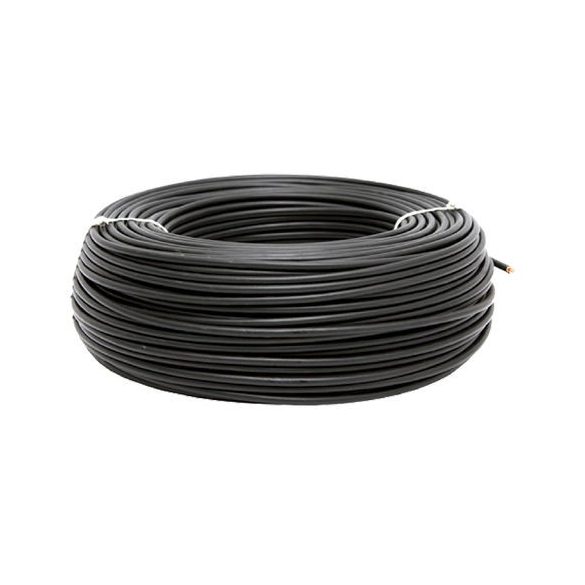 MCu 2,5mm2 tömör réz erű fekete vezeték PVC szigeteléssel. H07V-U 2,5