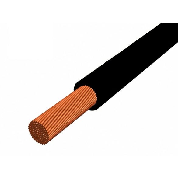 MKH 0,5 mm2 fekete sodrott rézerű vezeték, PVC szigeteléssel, 450/750V