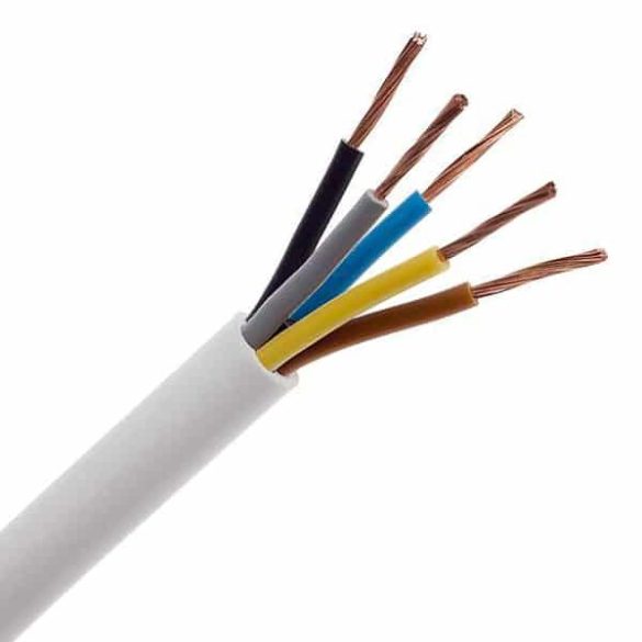 MT 5x10 mm2 kábel sodrott réz vezetővel, PVC szigeteléssel.