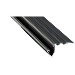 LED Alumínium Lépcső Profil SCALA Fekete 3 méter