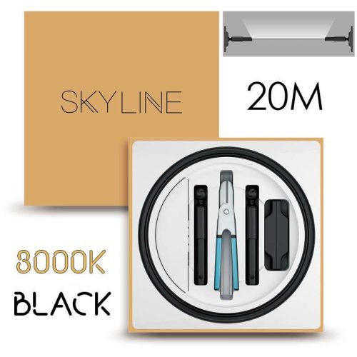 SKYLINE MILKY WAY EXKLUZÍV Indirekt világítás 24V 8,7W/m 3000K 20m hosszú Fekete