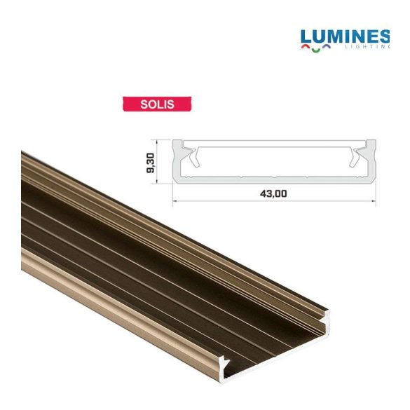 LED Alumínium Profil Széles Bronz 3 méter