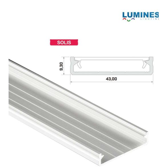 LED Alumínium Profil Széles Fehér 3 méter