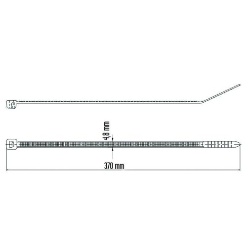 Kábelkötegelő 370x4,8mm UV fekete 100 db