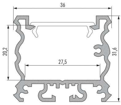 LED Alumínium Profil TALIA Ezüst 3 méter