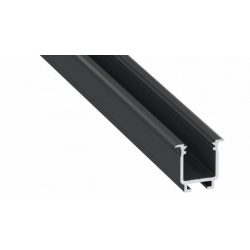  LED Alumínium Profil Beépíthető Mély Horonnyal [W] Fekete 3 méter
