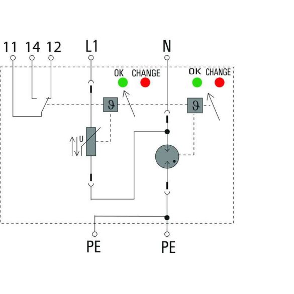 Weidmüller Túlfeszültség levezető - VPU AC II 1+1 R 300/50 távfigyelmeztető funkcióval