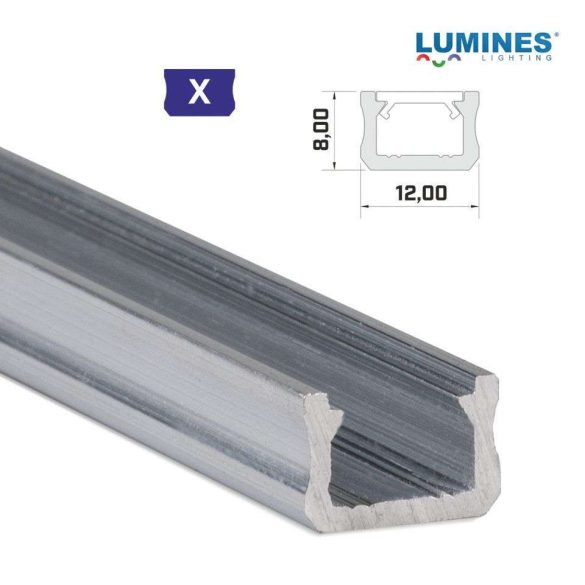 LED Alumínium Profil Keskeny [X] Natúr 3 méter