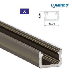 LED Alumínium Profil Keskeny [X] Bronz 3 méter