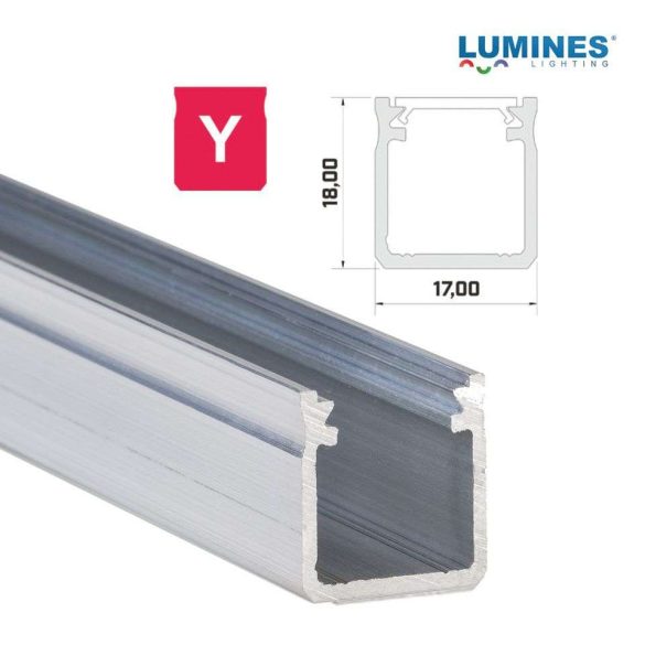 LED Alumínium Profil Magas falú [Y] Natúr 3 méter