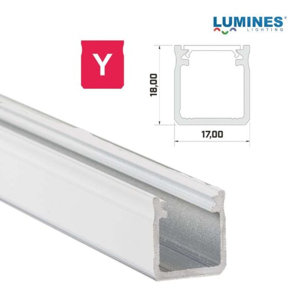LED Alumínium Profil Magas falú [Y] Fehér 3 méter
