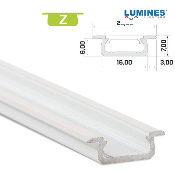 LED Alumínium Profil Beépíthető [Z] Fehér 3 méter